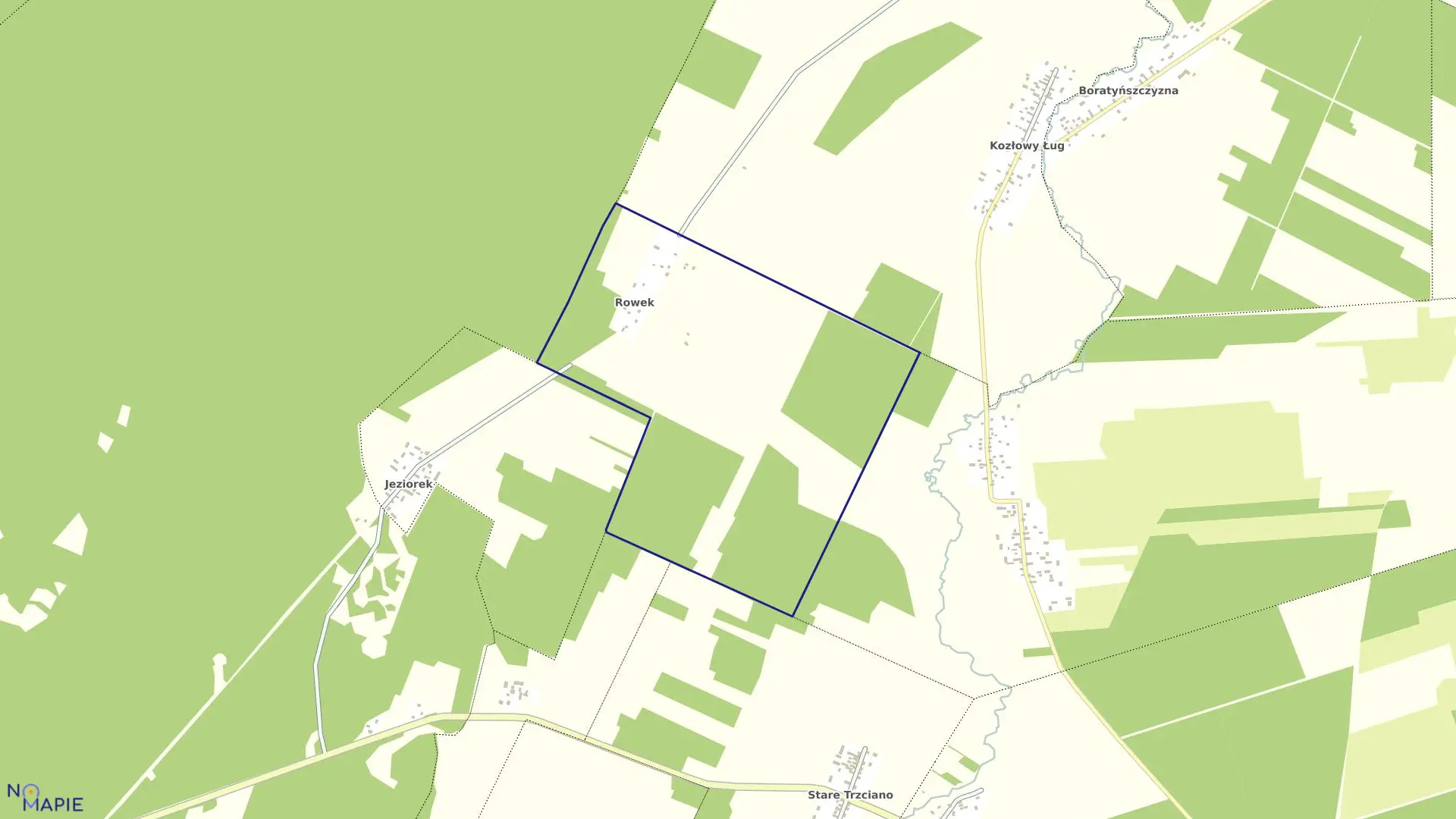 Mapa obrębu ROWEK w gminie Szudziałowo