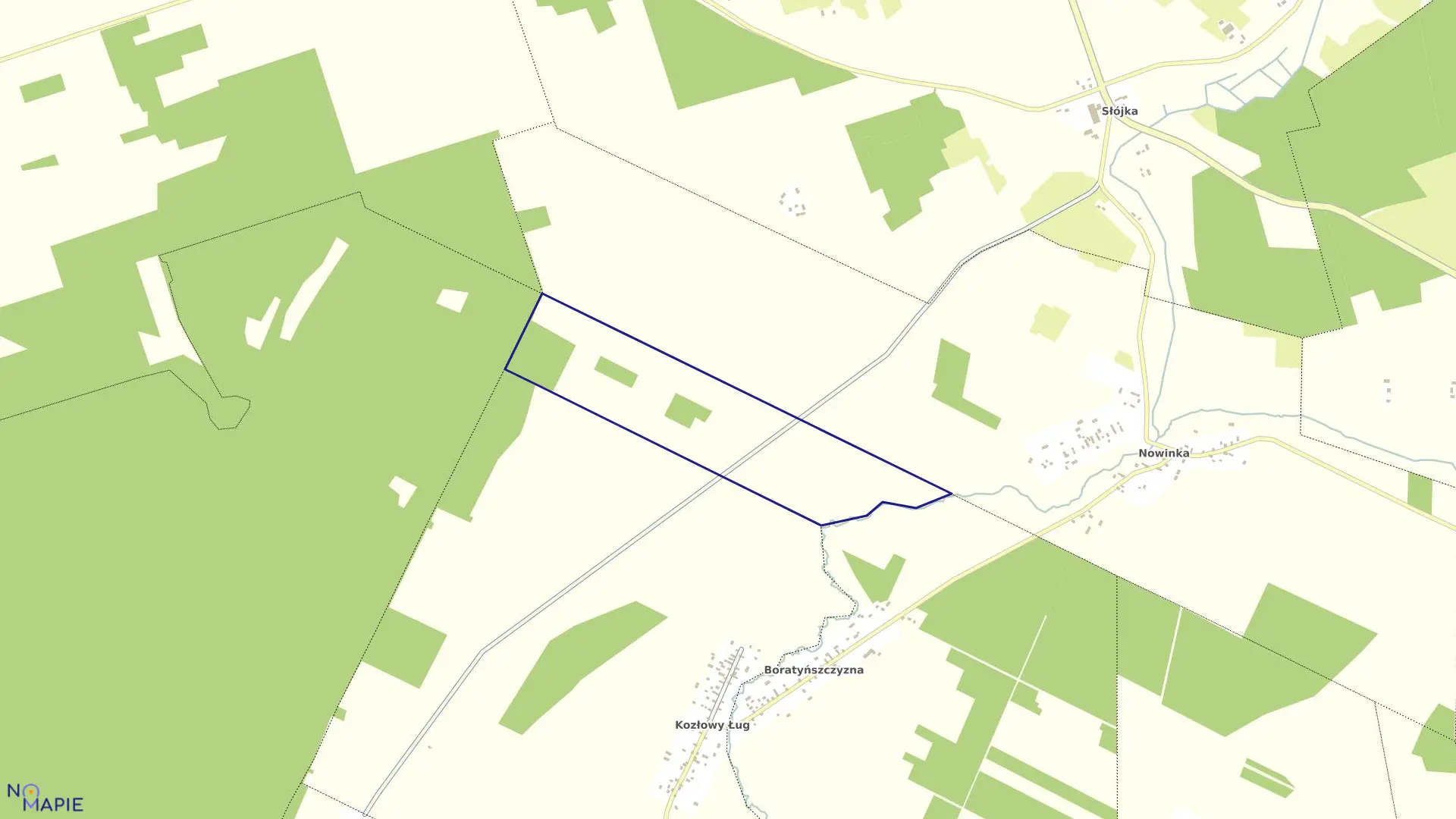 Mapa obrębu TOŁKACZ w gminie Szudziałowo