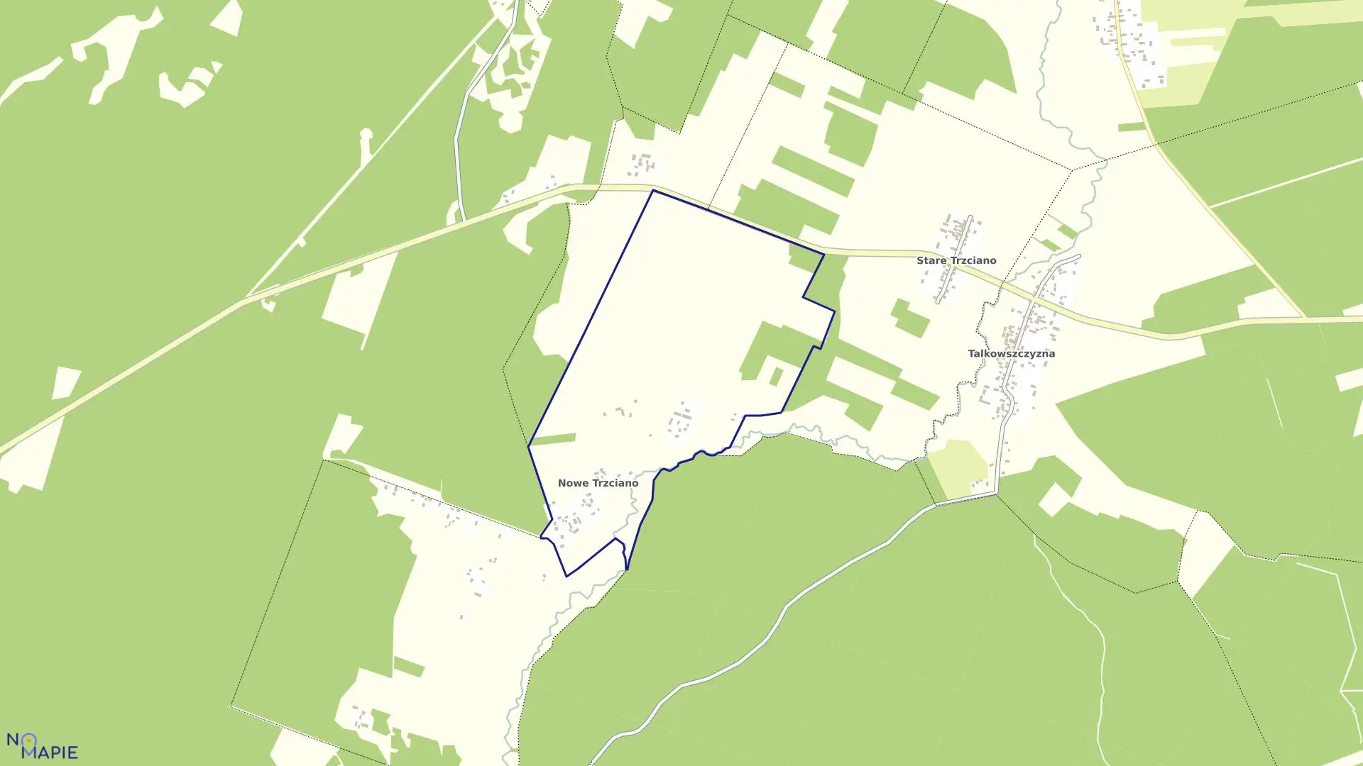 Mapa obrębu TRZCIANNO NOWE w gminie Szudziałowo